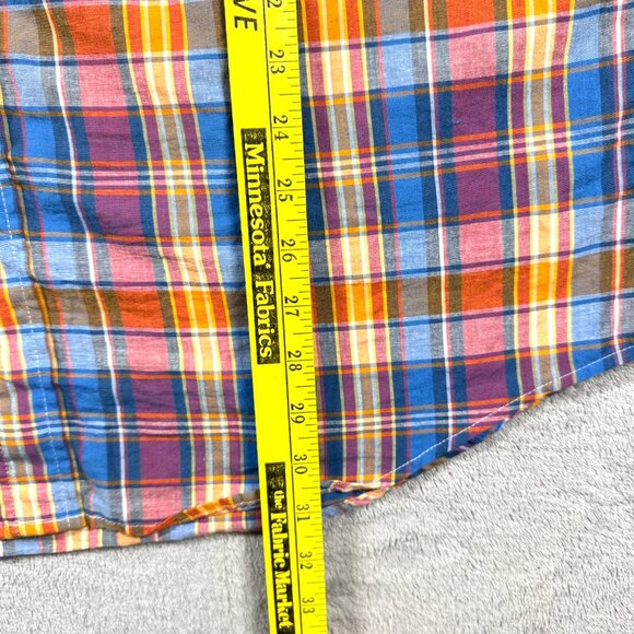 Brooks Brothers Men’s L Blue Orange Plaid Button Down Long Sleeve Shirt - Picture 6 of 11
